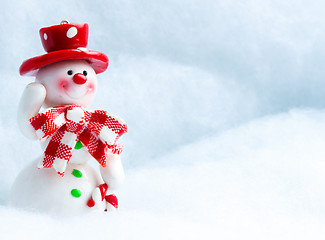 Image showing Snowman Waving Hand