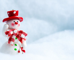 Image showing Snowman Waving Hand