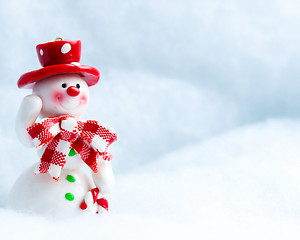 Image showing Snowman Waving Hand