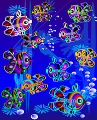 Image showing colorfull  fishes in marine environment