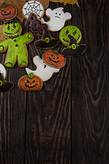 Image showing Homemade delicious ginger biscuits for Halloween