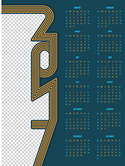 Image showing 2017 calendar design with photo container on left