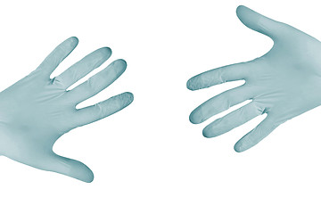 Image showing blue surgical gloves