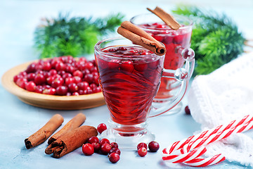 Image showing cranberry drink and berries