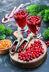 Image showing cranberry drink and berries