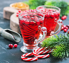 Image showing cranberry drink and berries