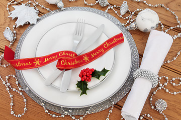Image showing Christmas Table Setting Still Life