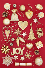 Image showing Gold Symbols of Christmas