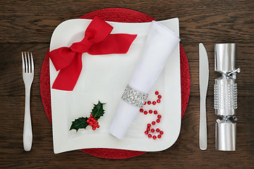 Image showing Modern Christmas Place Setting