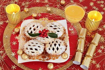 Image showing Mince Pies and Egg Nog 