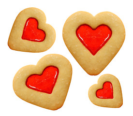 Image showing Heart shaped shortbread cookies