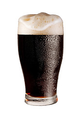Image showing pint of dark beer isolated 
