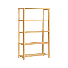 Image showing Wood bookshelves isolated on white