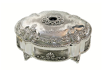 Image showing Silver oval box