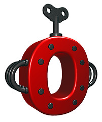 Image showing letter o with decorative pieces - 3d rendering