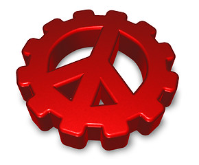 Image showing pacific symbol in gear wheel - 3dillustration