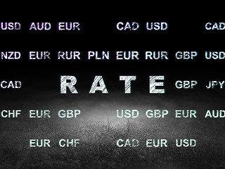 Image showing Money concept: Rate in grunge dark room