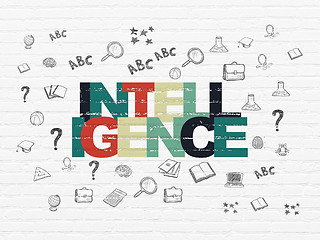 Image showing Learning concept: Intelligence on wall background