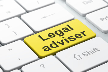 Image showing Law concept: Legal Adviser on computer keyboard background