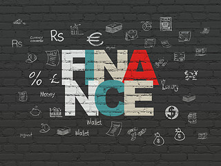Image showing Currency concept: Finance on wall background