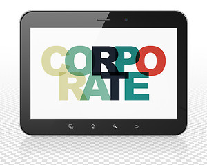 Image showing Finance concept: Tablet Pc Computer with Corporate on  display