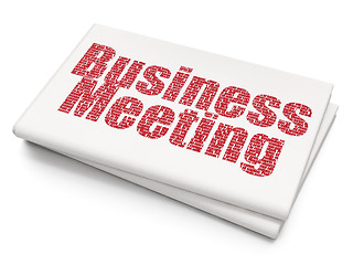 Image showing Business concept: Business Meeting on Blank Newspaper background