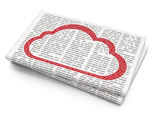 Image showing Cloud computing concept: Cloud on Newspaper background