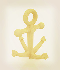 Image showing anchor. 3D illustration. Vintage style.