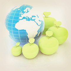 Image showing Earth and apples around - from the smallest to largest. Global d