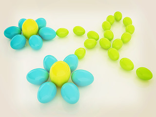 Image showing Eggs in the shape of a flower. Unique Design. 3D illustration. V