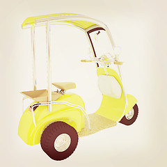 Image showing scooter. 3D illustration. Vintage style.