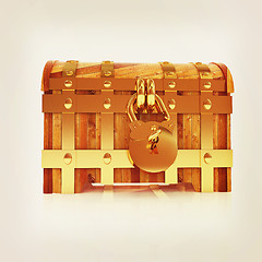 Image showing The chest. 3D illustration. Vintage style.