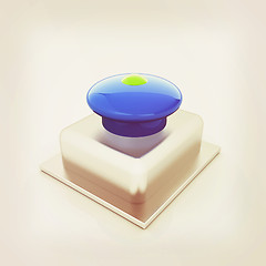 Image showing Emergency Button 3d icon. 3D illustration. Vintage style.