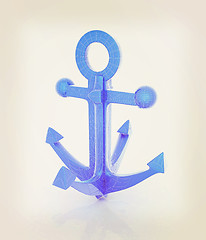 Image showing anchor. 3D illustration. Vintage style.