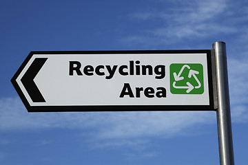 Image showing recycling area sign