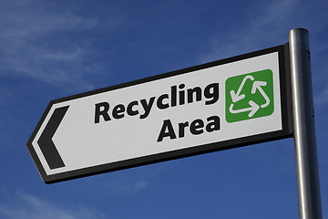 Image showing recycling area sign