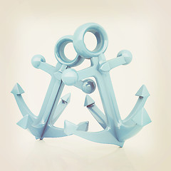 Image showing anchors. 3D illustration. Vintage style.