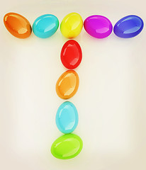 Image showing Alphabet from colorful eggs. Letter \