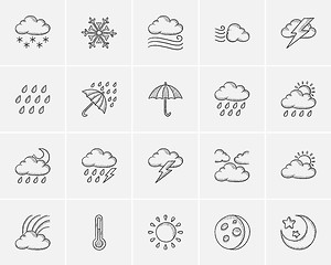 Image showing Weather sketch icon set.