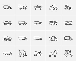 Image showing Transportation sketch icon set.