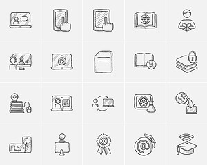 Image showing Self-education sketch icon set.