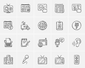 Image showing Media sketch icon set.