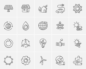 Image showing Ecology sketch icon set.