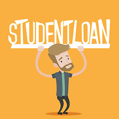 Image showing Student holding sign of student loan.
