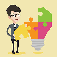 Image showing Student with lightbulb vector illustration.