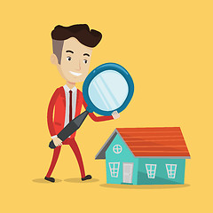 Image showing Man looking for house vector illustration.