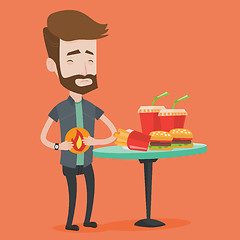 Image showing Man suffering from heartburn vector illustration.
