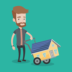 Image showing Young man buying house vector illustration.