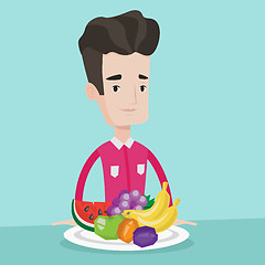 Image showing Man with fresh fruits vector illustration.