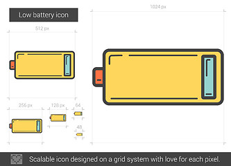 Image showing Low battery line icon.